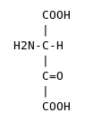 L'oxaloglycine : -R = -(C=O)-COO(-)